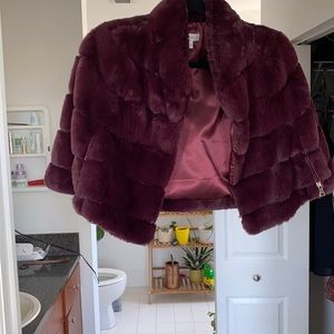 Super soft burgundy Shaw/ shoulder cape